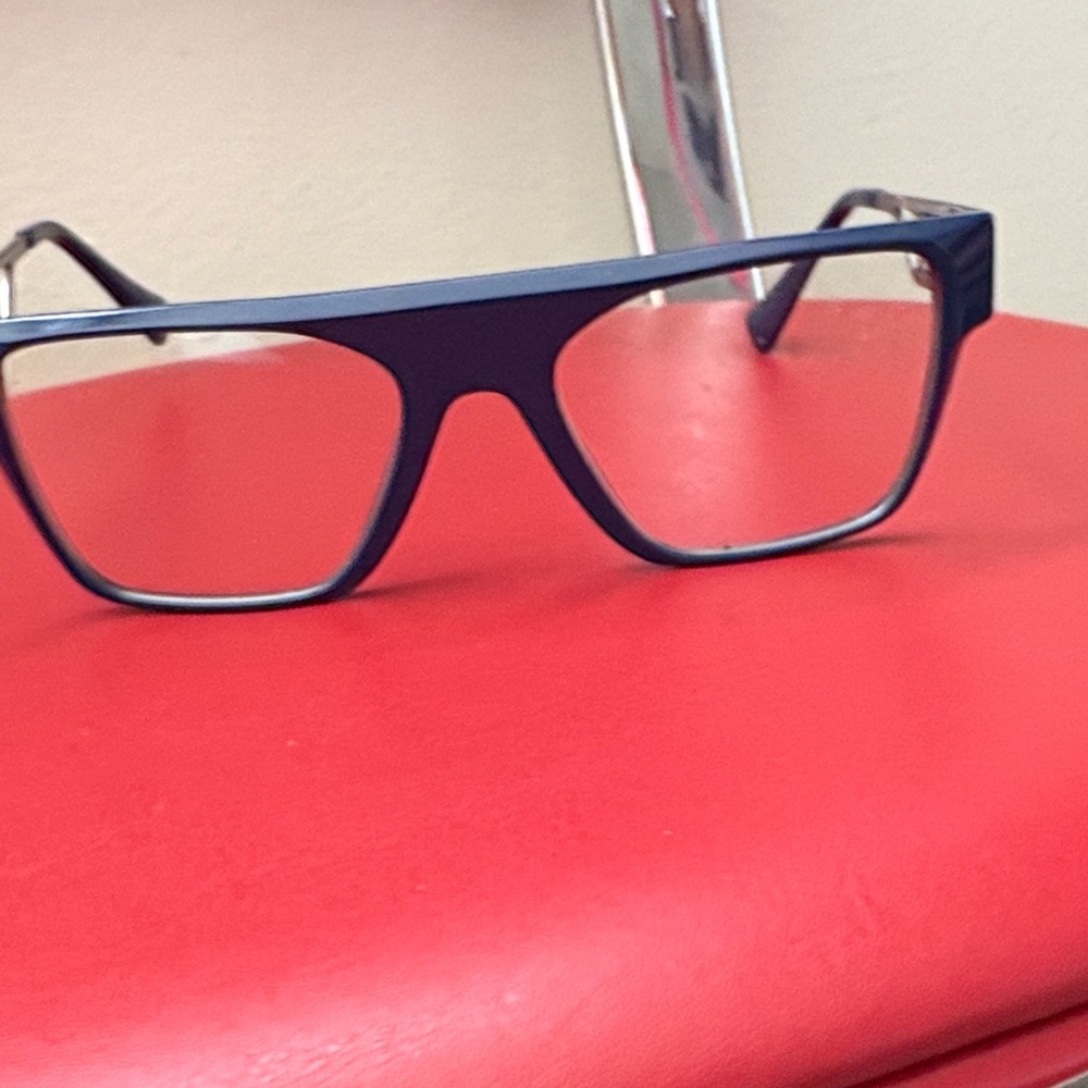 Versace Navy and Silver Statement Sunglasses - image 2